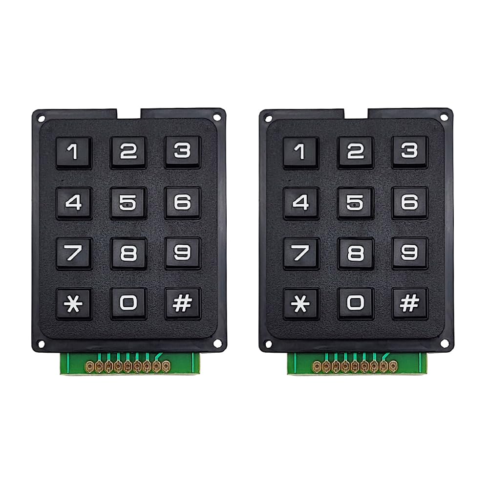 SazkJere 2PCS 3x4 Matrix Keypad 12 Keyboard Module External Keypad Board for Microcontroller (3x4 Key)
