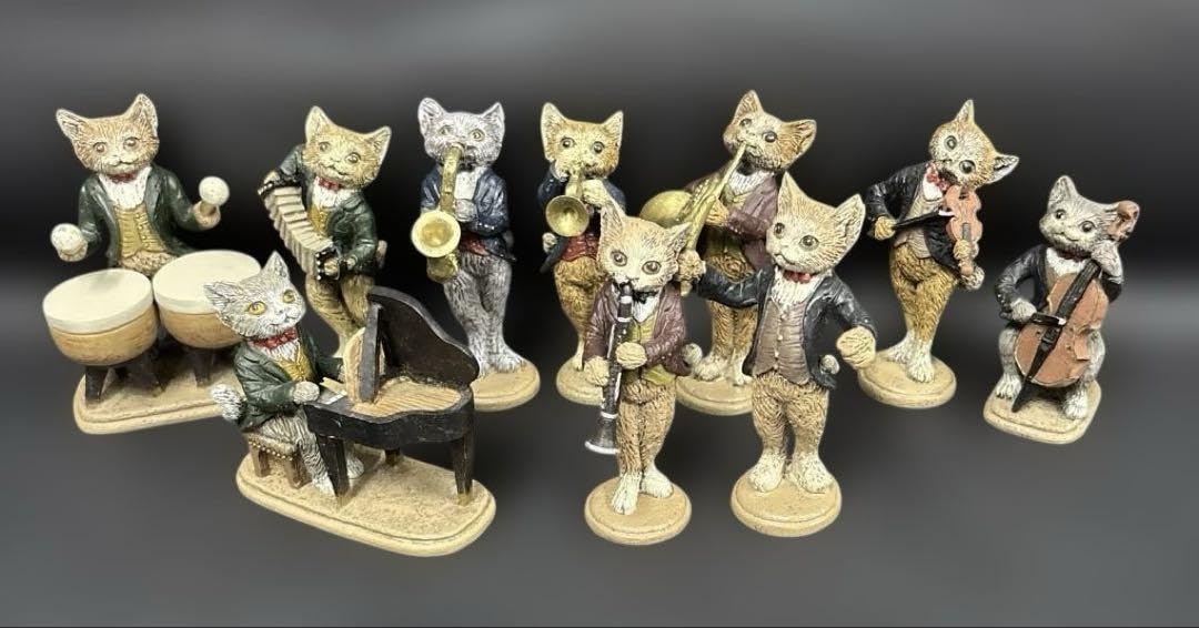 Amazon.co.jp: セトクラフト REGENT St. 猫 オーケストラ 音楽隊 置物