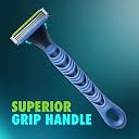 Gillette Guard 3in1 Shaving Razor Blade for men - 2 Cartridges + 1 Razor | Smooth Shave | Aqua gel Lubrastrip | 3 Platinum Coated Blades | Rubber Handle Grip | Flexi Head | good for Sensitive Skin gallery image