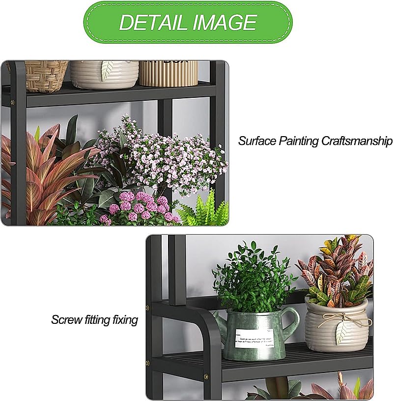Amazon | 花台 鉢植え スタンド 多肉植物棚 3段アイアンポットシェルフ