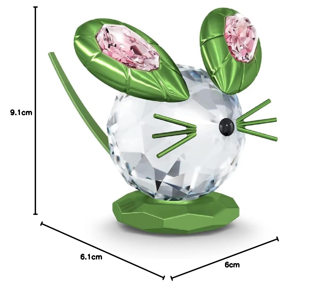 Mouse Dulcis GreenLarge Crystal Ornament 5619214