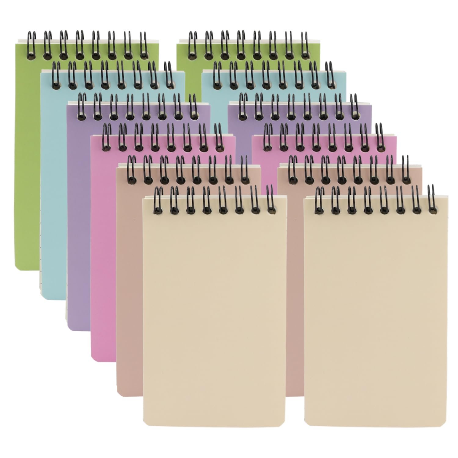 Aacehlh 12 Pack Pocket Notebooks, 3x5 Small Notepads, Mini Spiral Notebooks, 60 Sheets/120 Pages,Lined College Ruled Paper, Memo Pads for Home, Office, School or Travel (Colorful)