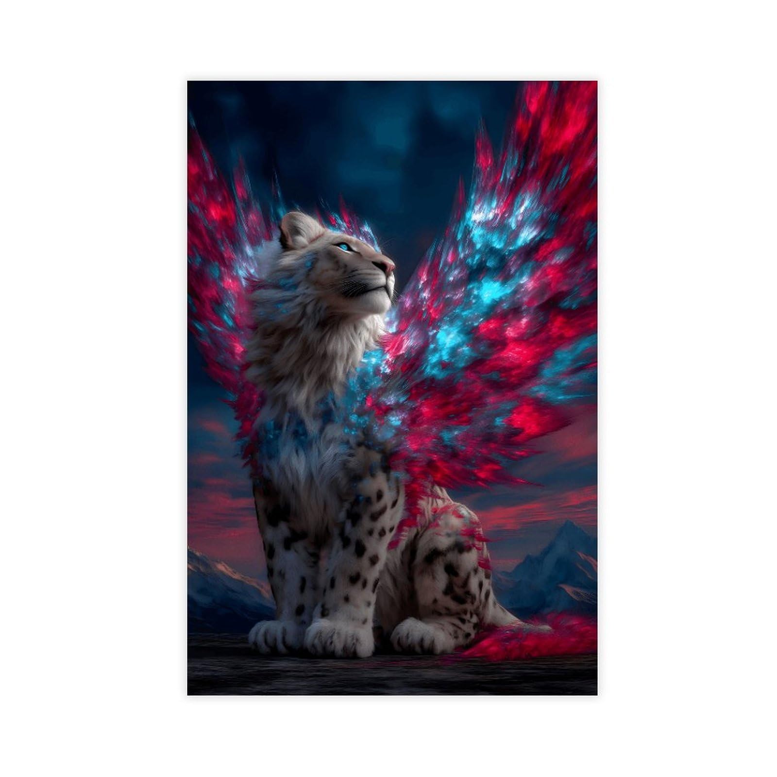 Ywtjax Unframe-Style Celestial Leopard Poster Canvas Poster For Office Decor Gift