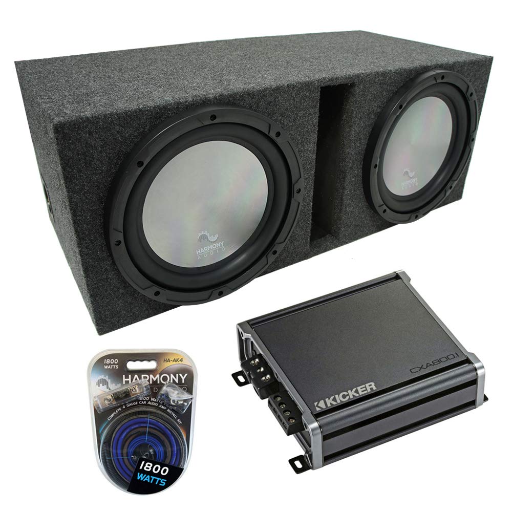 Harmony Audio A102 Bundle with Universal Car Stereo Vented Port Dual 10