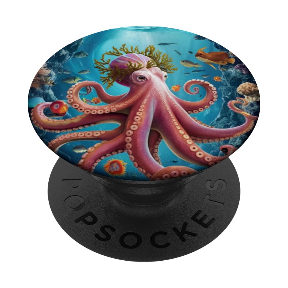 Octopus Reef Ocean Underwater OctopusArt Design PopSockets Swappable PopGrip