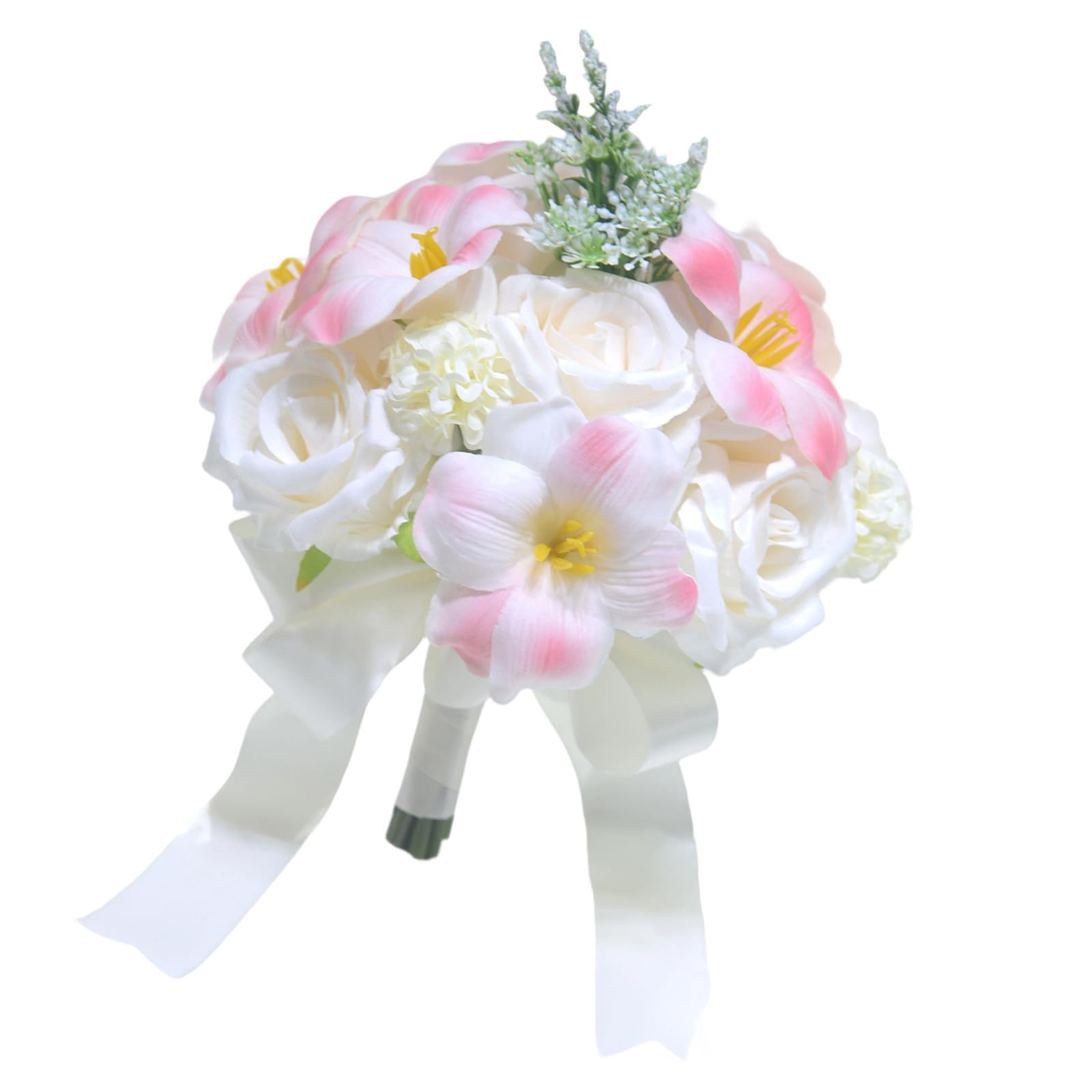 Piceioep Life Like Artificial Silk Flower Bridal Bouquet for Wedding Photography Realistic Flower Bouquet for Various Occasion Bridal