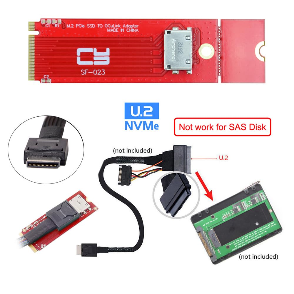 NFHK Oculink SFF-8612 8611 to U.2 Kit -Key a NVE PCIe SSD e NGFF a