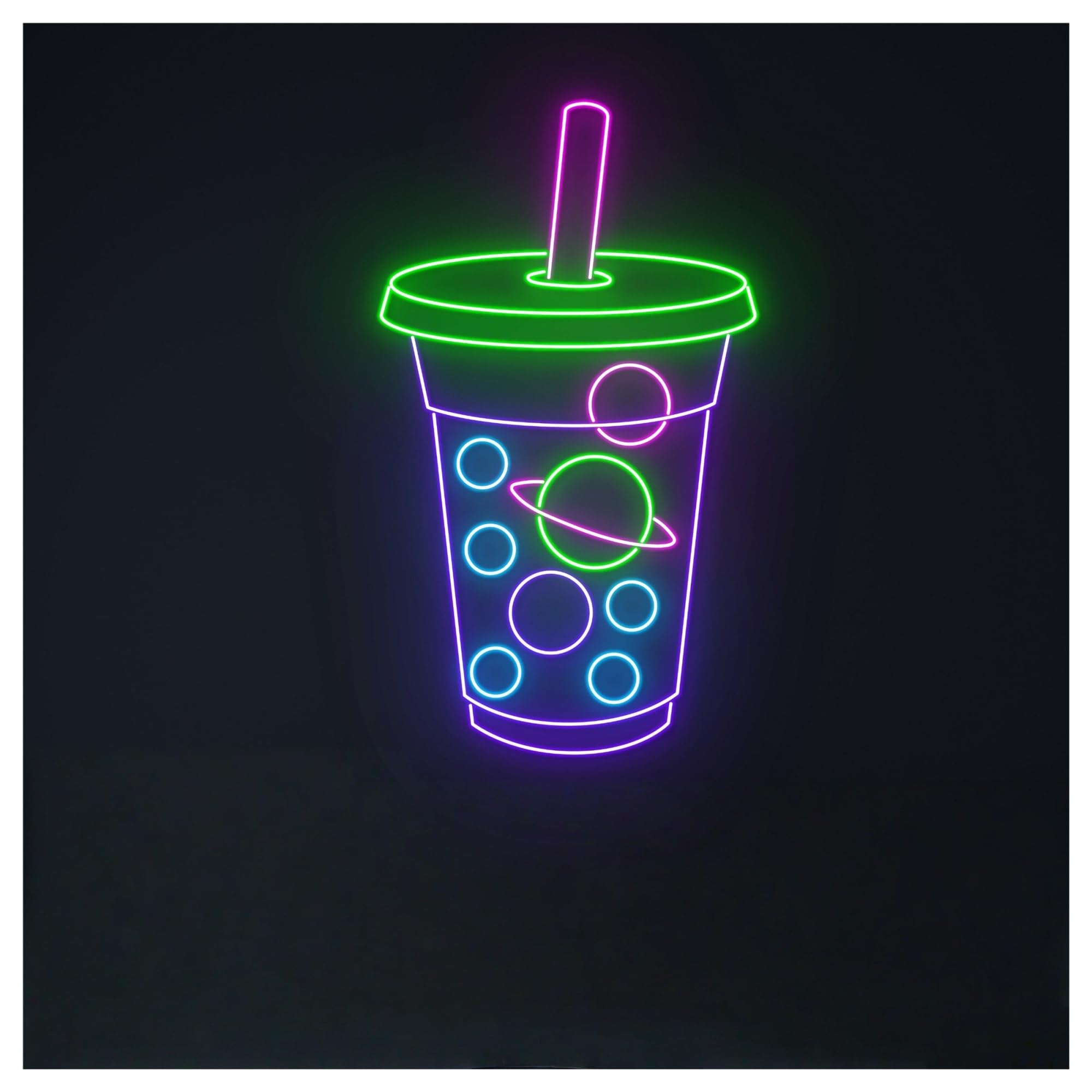 RONGCH Hanging Art Neon Signs Bubble Tea Neon Sign for Wall Decor Kids Bedroom Dimsum Store Cofes Bar Milk Shop 50cm
