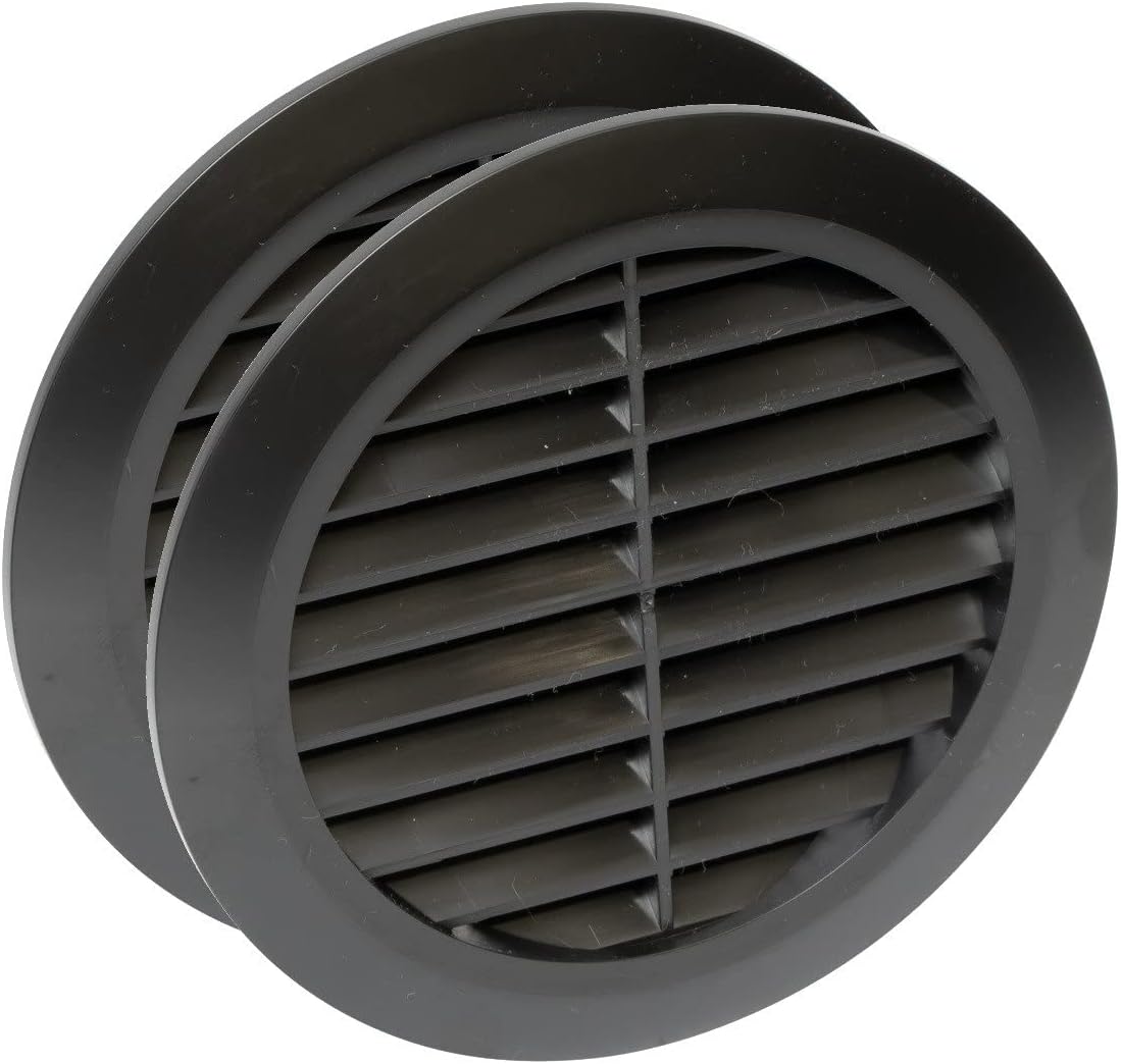 Buy Vent Systems 4'' Inch Pack of 2 Black Soffit Vent Cover Round Air Vent Louver