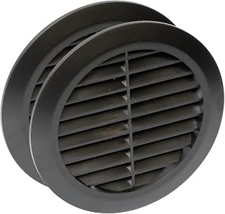 Vent Systems 4'' Inch - Pack of 2 - Black - Soffit Vent Cover - Round Air Vent Louver - Grill Cover - Built-in Insect Screen - HVAC Vents for Bathroom, Home Office, Kitchen