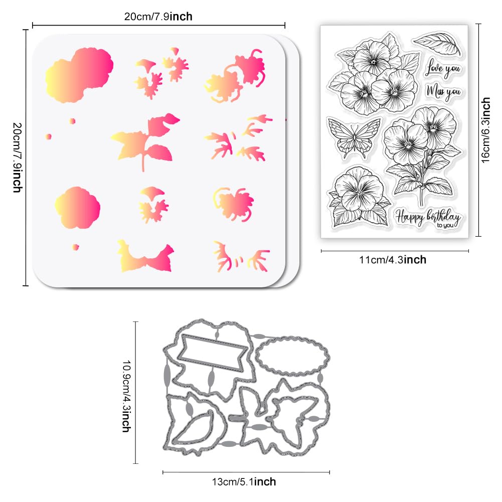 GLOBLELAND Ensemble de Tampons Transparents Post Animals