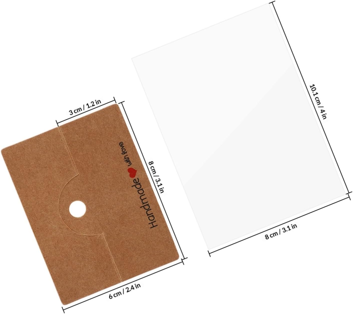 Homoyoyo 200pcs Earring Holder Jewelry Packaging Bags Kraft Paper Cards Display Bags for Selling Small Business Craft Supply
