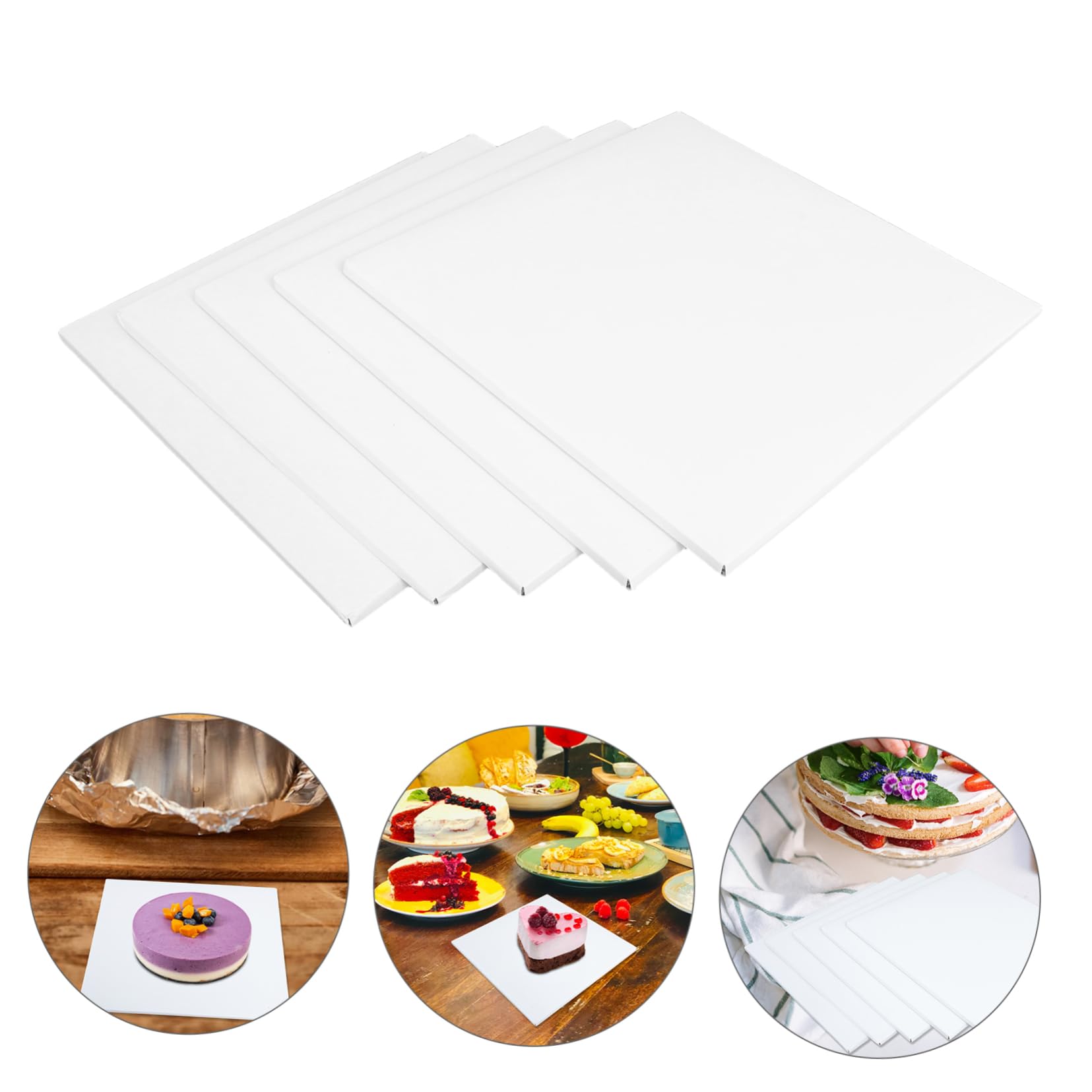 Cabilock Plateau Séparateur à Gâteau Blanc Épaissi en Papier, Lot de 10 | Format Carré, pour Mousse et Desserts, Usage Pâtisserie, Présentation Soignée, Accessoires Pâtisserie