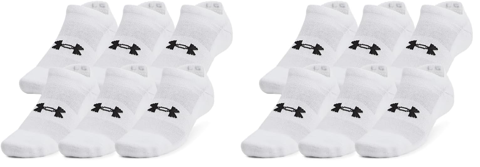 Under Armour Unisex-Adult Training Cotton No Show Socks 6 Pack