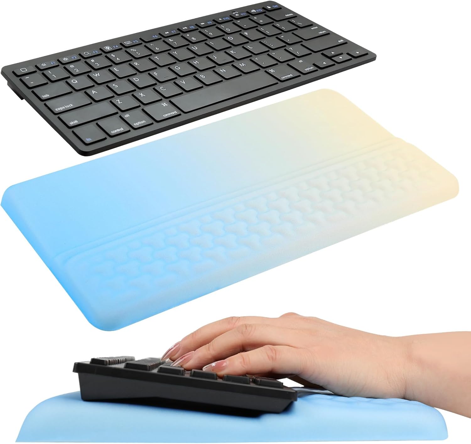 Keyboard Wrist Rest with Ergonomic Height - Computer Keyboard Stand & Soft Cushioned Pad for Wrist Pain Relief - Non-Slip Typing Support for Office, Gaming & Home(Green)