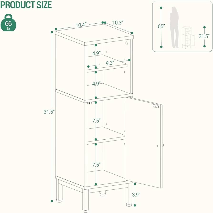 Amazon.com: Hzuaneri Bathroom Storage Cabinet, Corner Floor