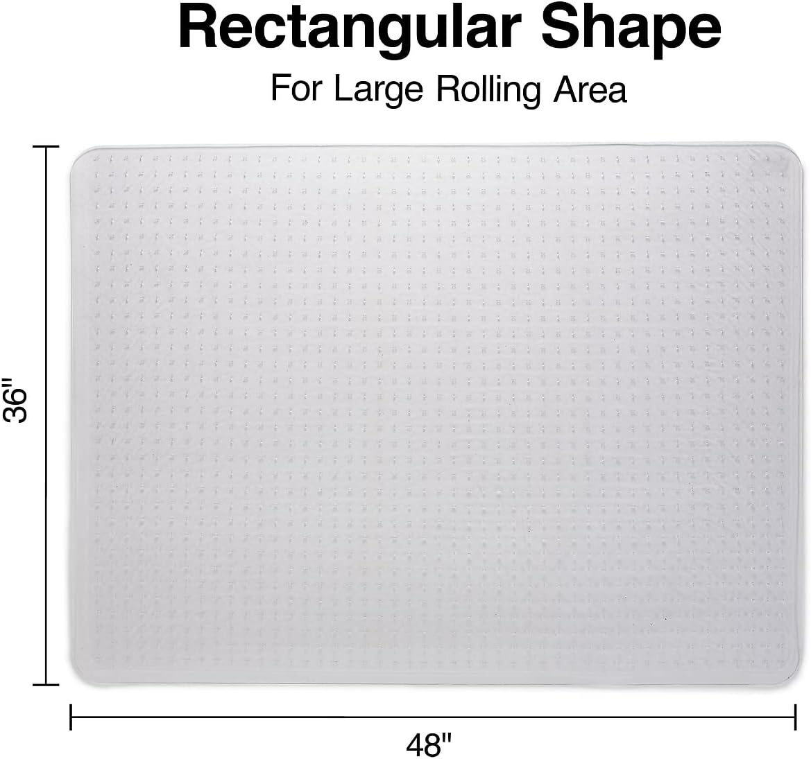 Staples Office Chair Mat, Clear Floor Mats, Low-Pile Carpets, 48 x 36 Inch, Smooth Glide
