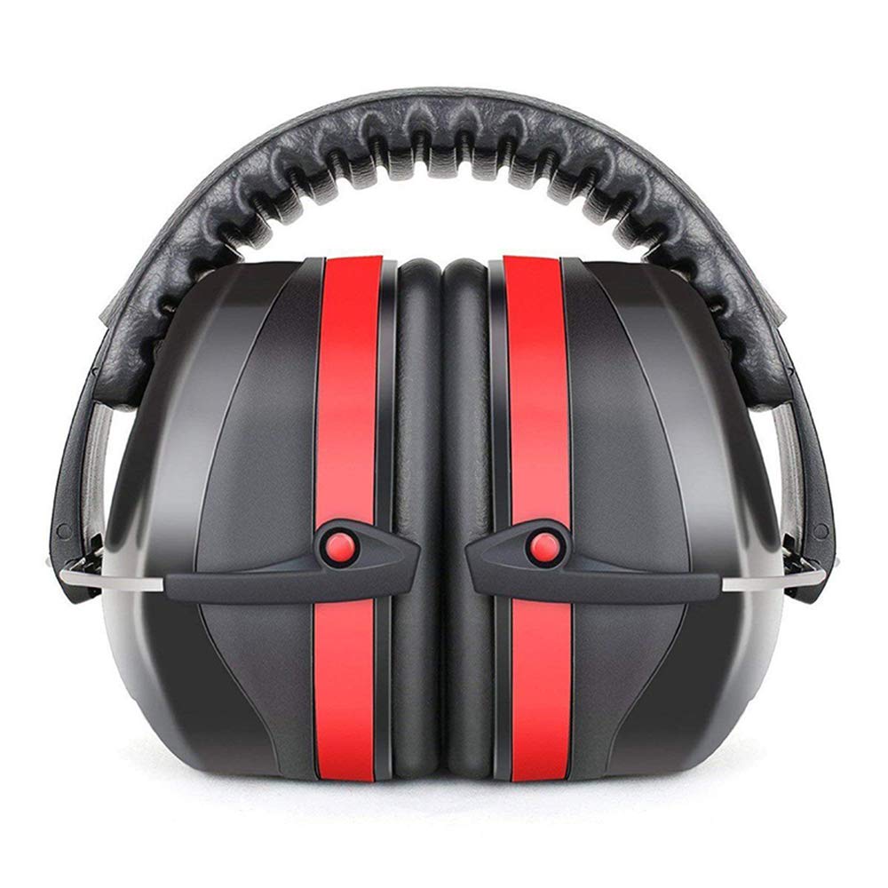 Sayeson Unisex Kids Red Noise Uction Safety Ear Muffs, Adjustable Headband Professional Ear Defenders, Shooting Hearing Protector Earmuffs (Red)