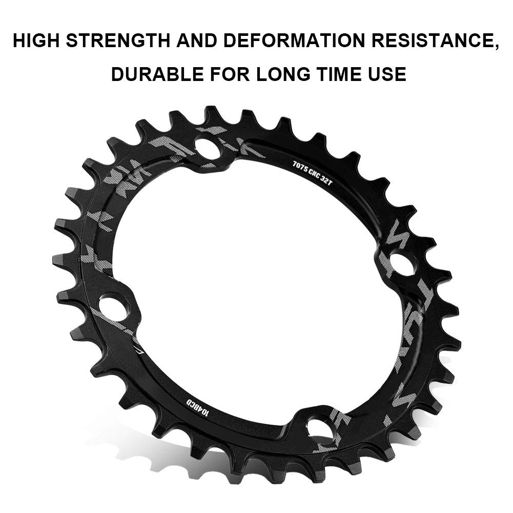 Kettingring voor fietsketting, kettingblad 104 BCD 32/34/36/38T trapasplaat, eenvoudig, breed, smal, van aluminium, voor racefietsen, fietsen in de open lucht