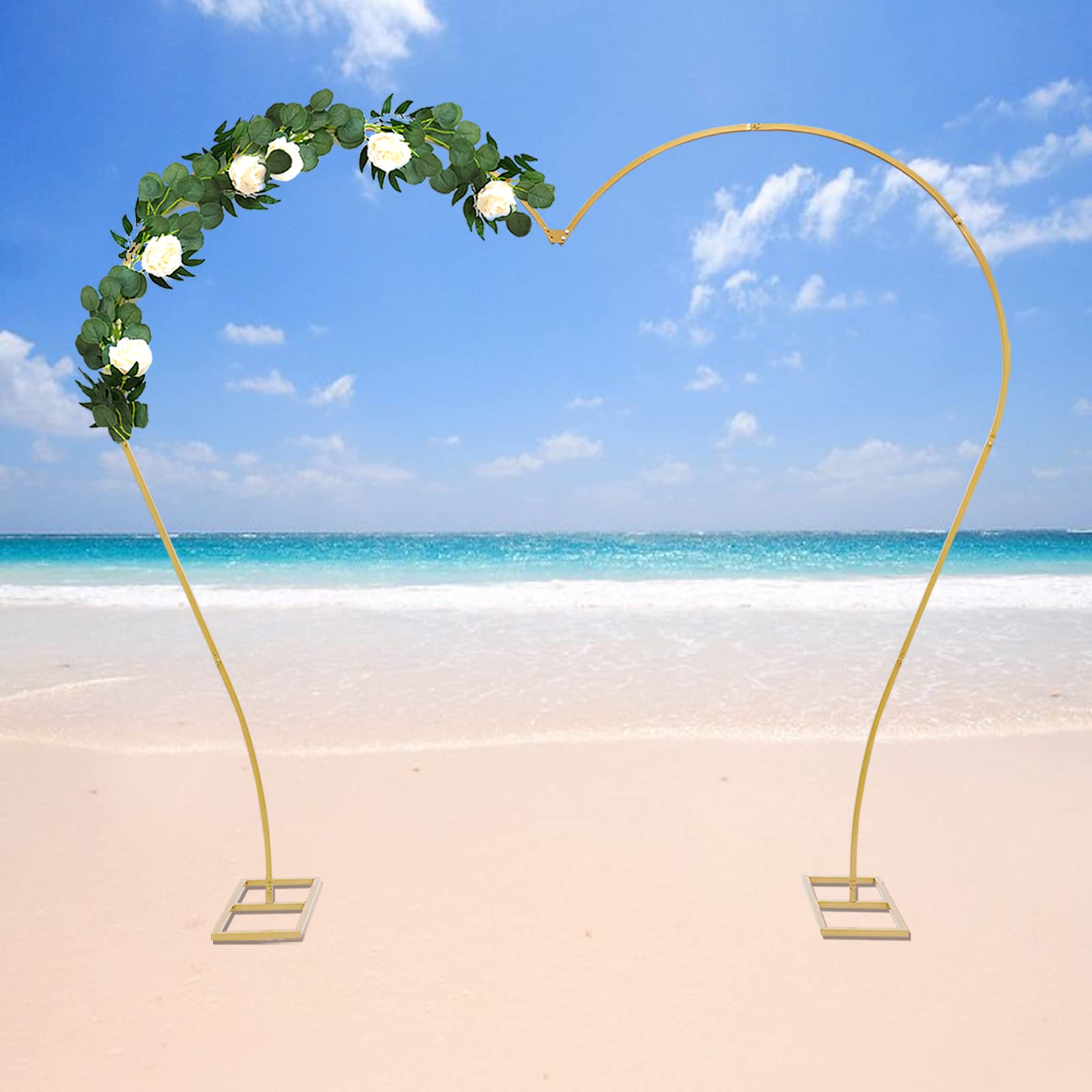 Großer Ballon Bogen Liebende Herz Ballonbogen Girlanden Halter Hochzeitsbogen Garten Pflanzen Rahmen Hintergrund Stand für Hochzeit Geburtstag Party Events Dekoration (Weiß)