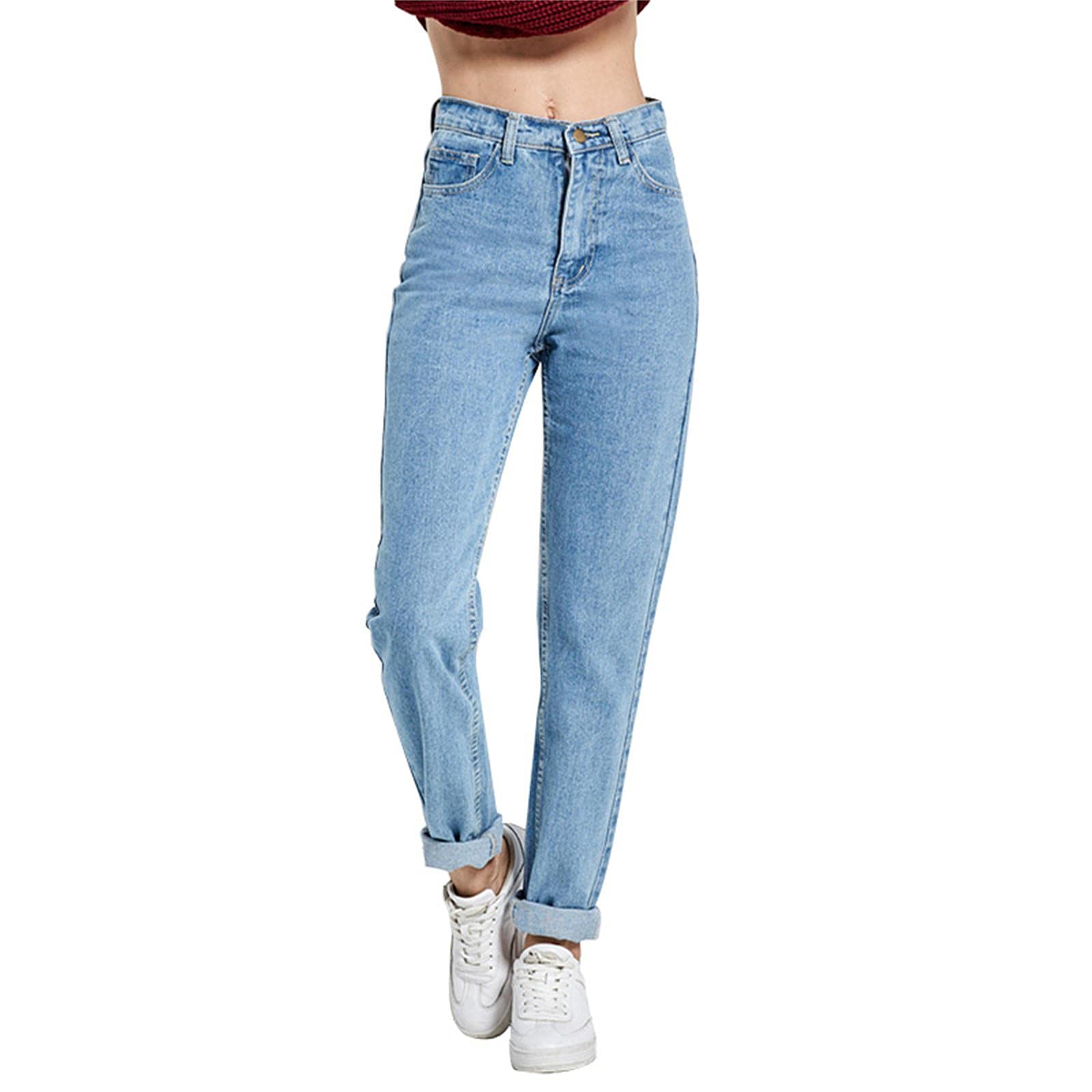 UKKO Jeans da Donna Pantaloni Harem Vintage Vita Alta Jeans Donna Fidanzati Mom Jeans Integrale