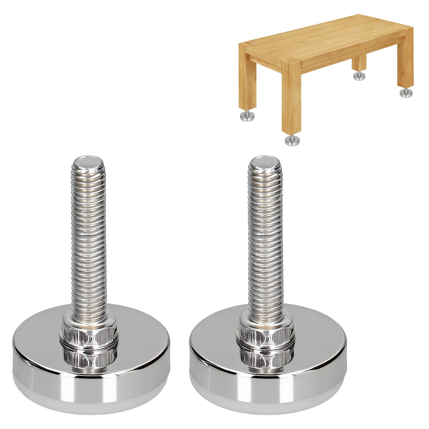 Juego De 8 Patas Ajustables Para Muebles, 55/104 Mm, Patas De Nivelación De Muebles Resistentes, Patas De Metal De Altura Ajustable Con 48 Tornillos Pequeños Y 2 Llaves Allen Para Armarios, Encimeras