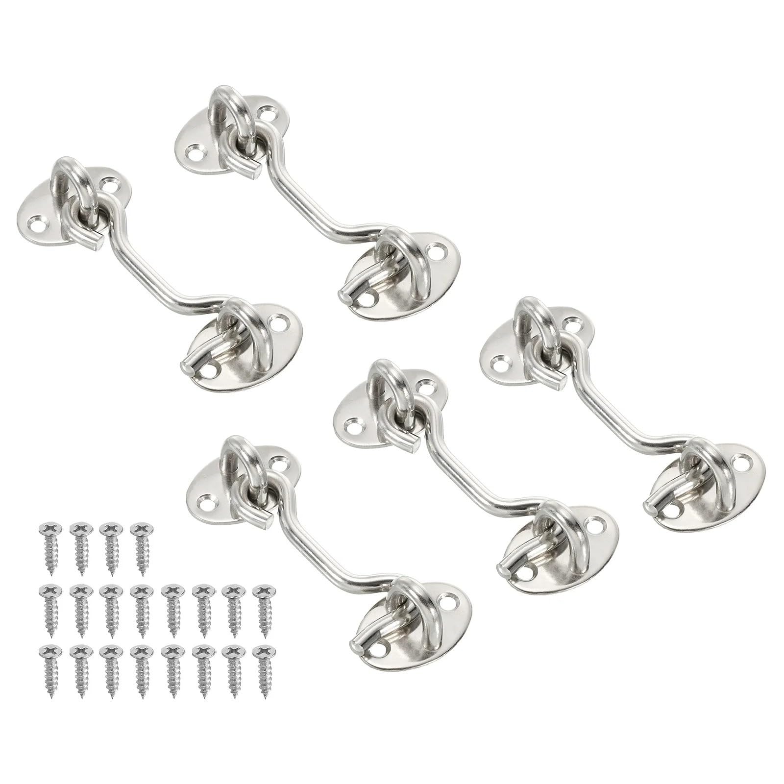 10Pack 3/4/6 Inch Stainless Steel Privacy Hook and Eye Latch for Sliding Door