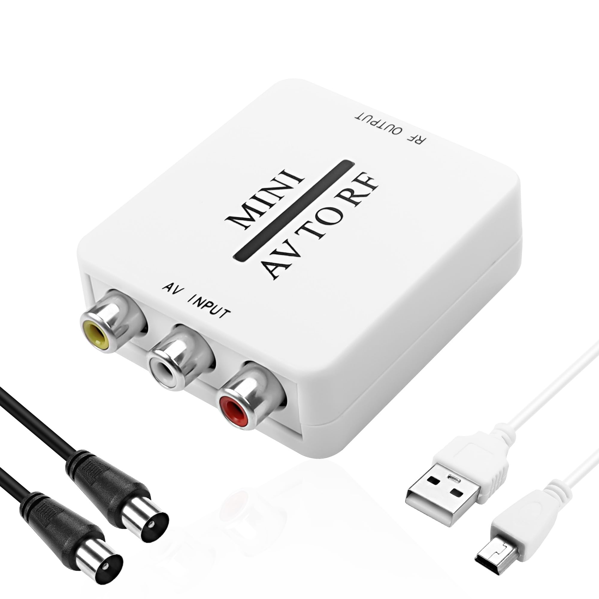 XMSJSIY RF Modulator AV CVSB to RF Video Adapter Converter AV to RF Scaler TV Switcher Support RF 67.25Mhz 61.25Mhz for TV VHS VCR DVD -1 PCS