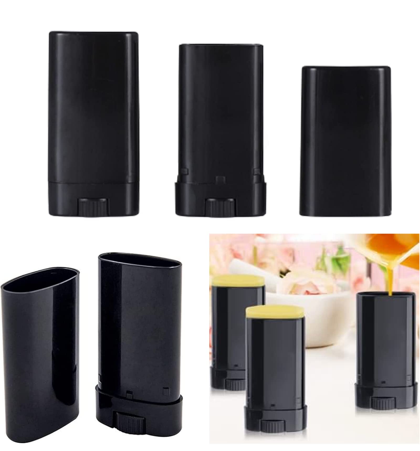 Sxminer Lot de 30 tubes vides vides en plastique pour baume à lèvres 15 ml Tube de remplissage sans BPA pour lotion maison, crayon, chapstick
