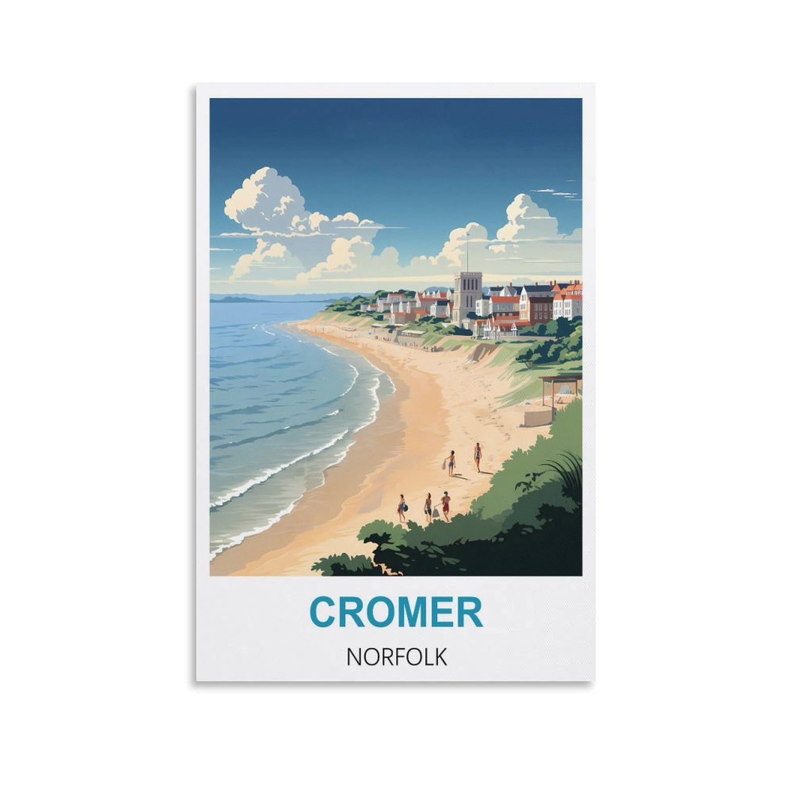 Metal Signs,Cromer Norfolk,Tin Sign Retro Wall Art Poster for Home Man Cave, Cafe Bar Wall Decor 30x30cm