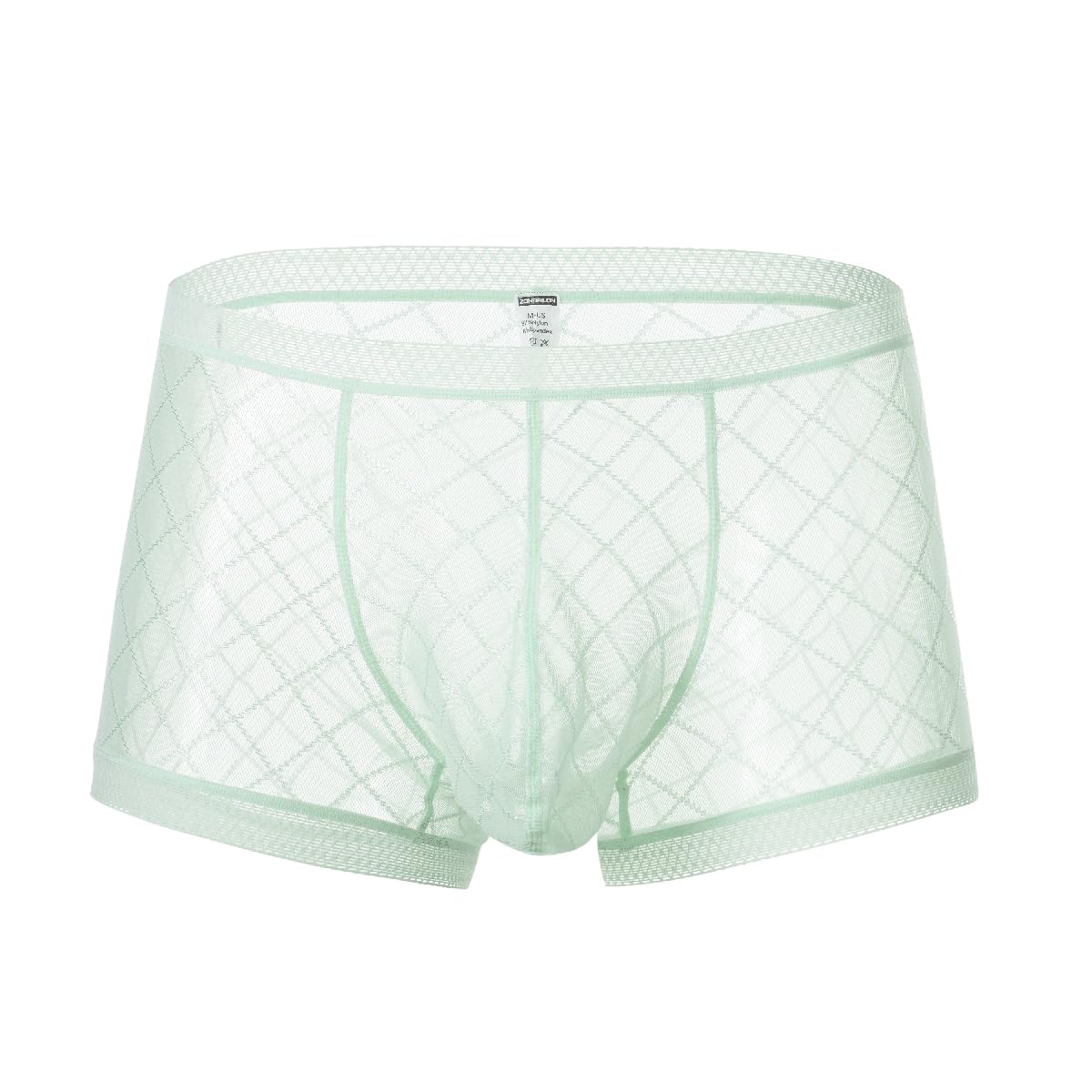 BIATWOWR Men's Sexy Sheer See Through Lace Mesh Low Rise Boxer Briefs