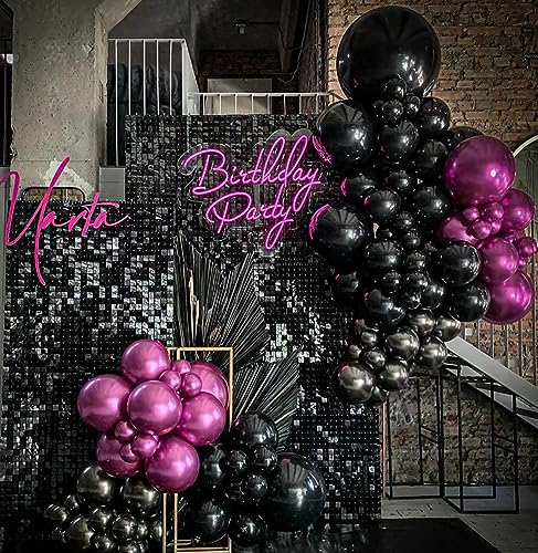 Image of KALOR 12 Inch Black Balloons, 50 Pcs Latex Helium Balloons for Kid's Birthday Party, Baby Shower, Wedding, Graduate Party Decorations