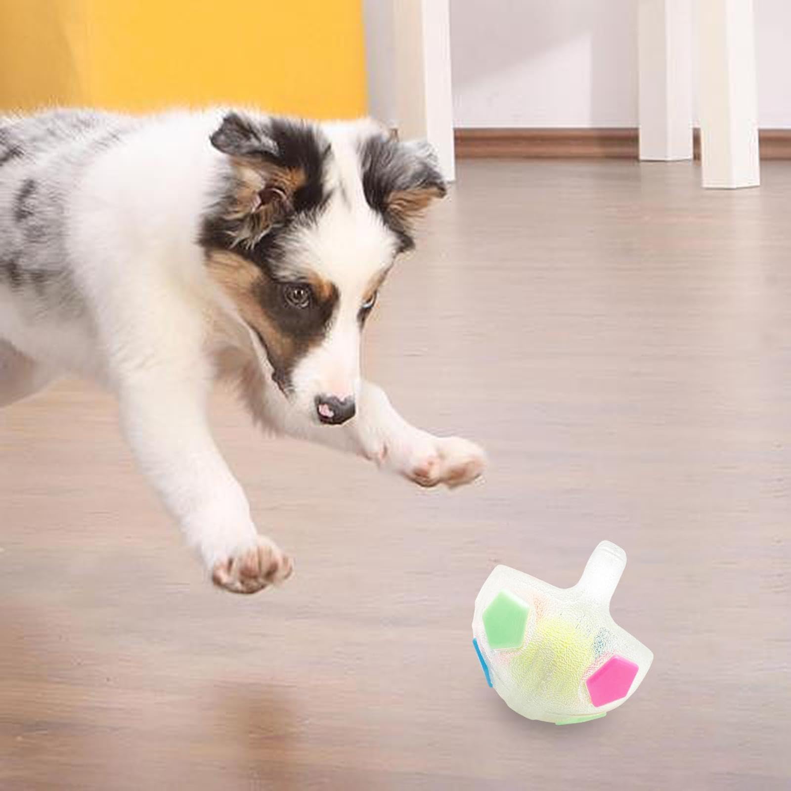 Milageto Dog Soccer Ball Indestructible Football for Dogs Tug Toy with Handle Outdoor Dog Toys Interactive Dog Toy Ball for Small & Medium Puppy Trainning Gifts Garden Toys for Dogs Transparent - Image 3