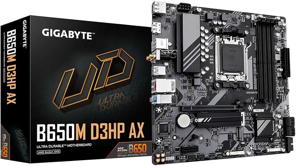 Placa Mãe Gigabyte B650M D3HP AX WIFI (AM5/4xDDR5/HDMI/DisplayPort/USB 3.2/M.2)
