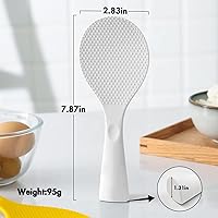 Vista 4 de FireKylin Cuchara de arroz de silicona con paleta antiadherente y resistente al calor, cuchara para olla arrocera, cuchara de servir para granos