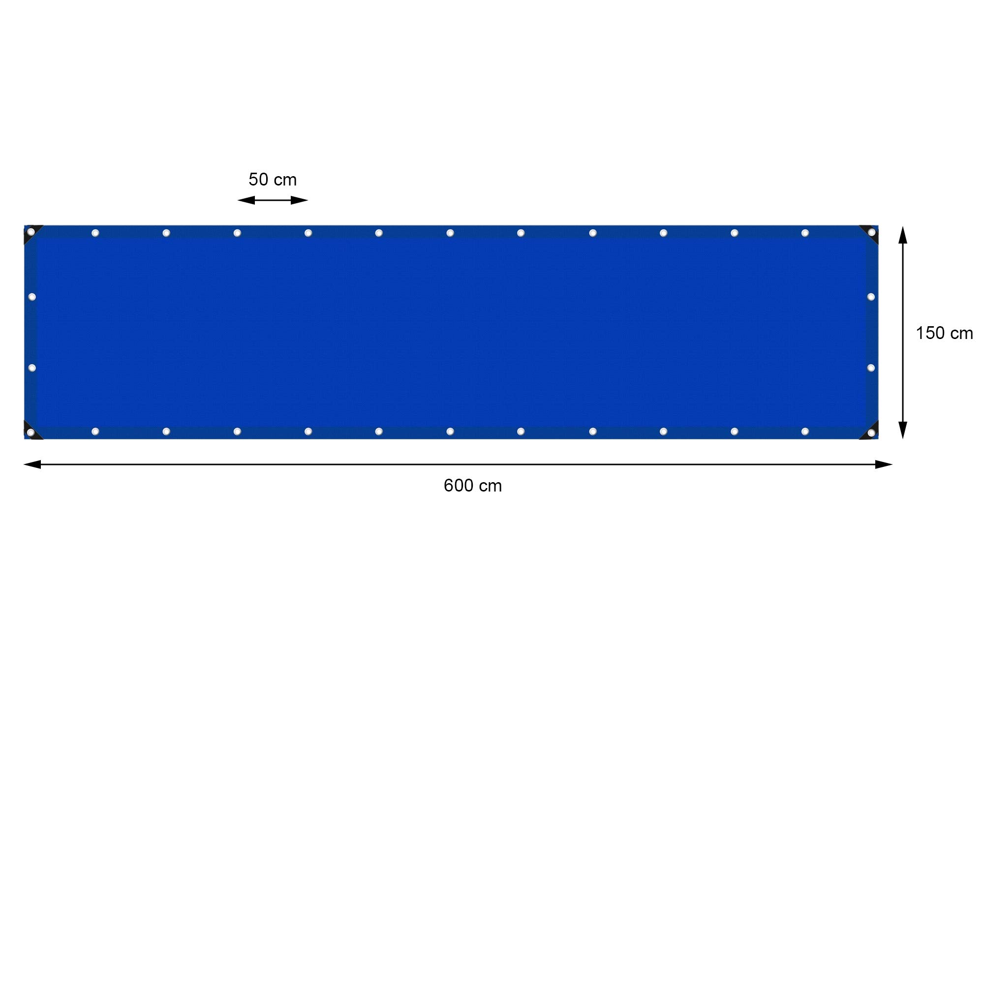 Wiltec Bâche de camion 4 x 6 m 650 g/m² Bleue Polyester Revêtement PVC