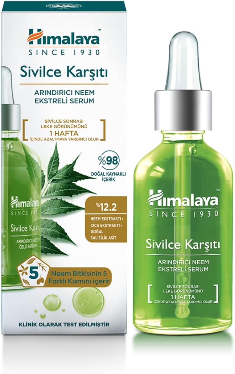 Himalaya Sivilce Karşıtı Arındırıcı Cilt Serumu 30 ml | Salisilik Asit, CICA, Neem Özü | Yağlı Ciltler