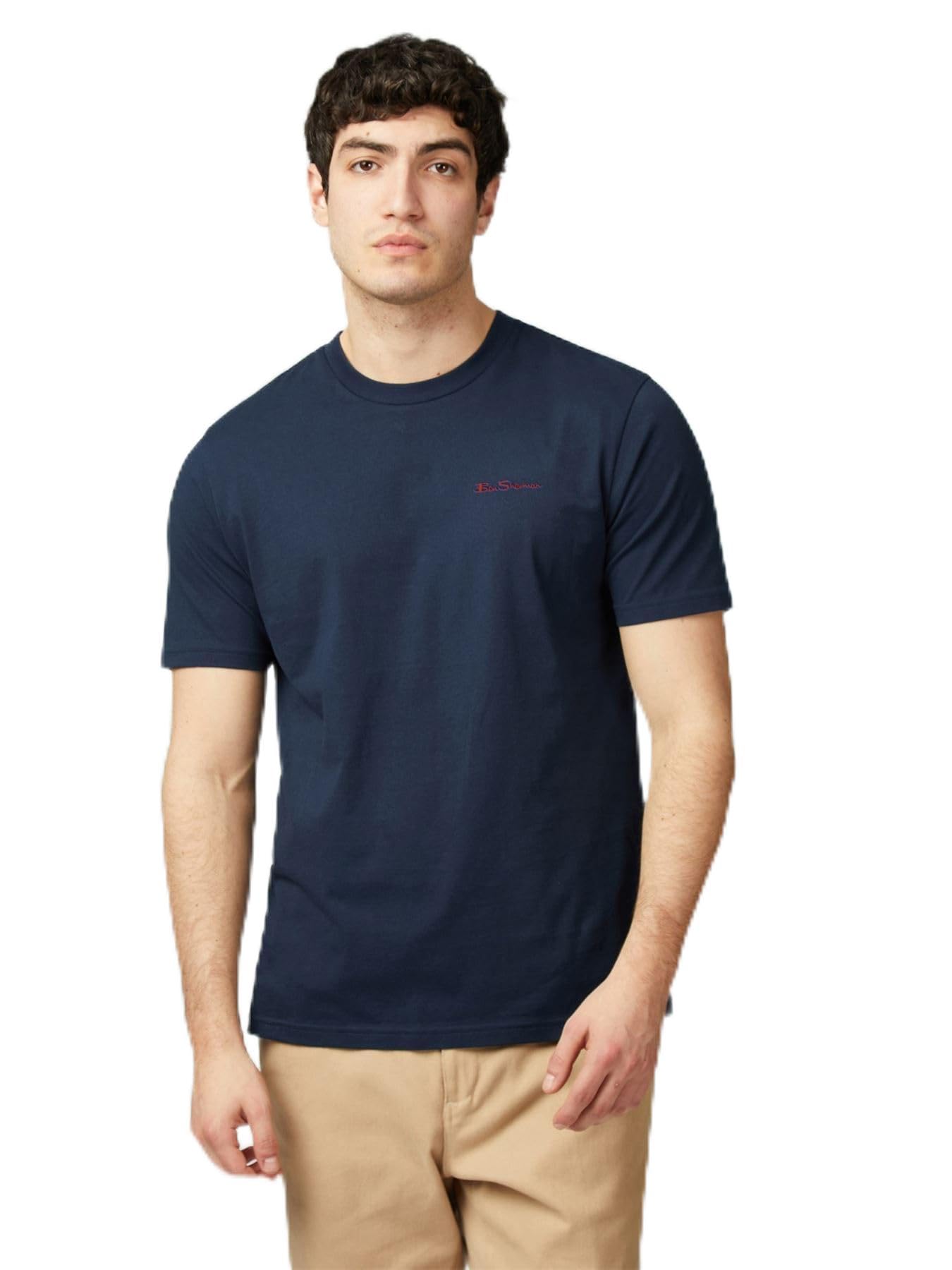 Ben Sherman Men's Dark Navy Big Size Signature Short Sleeve T-Shirt For In Navy, 4XL