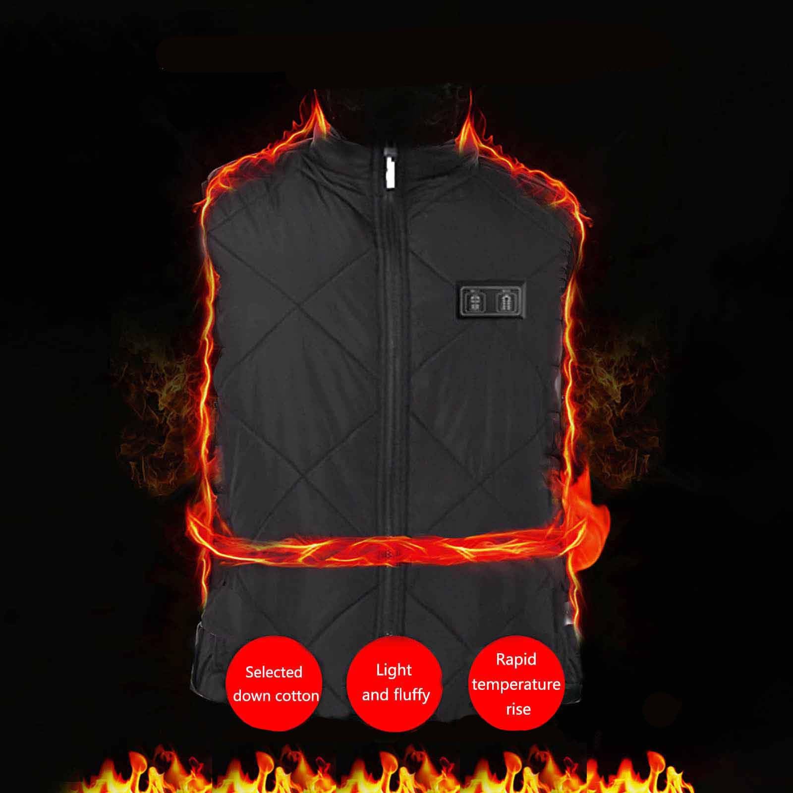 Veste Chauffante Enfant Garçons et Filles USB à Capuche - 3 Températures Réglables - Manches Longues - Garçons Filles Gilet Chauffant avec Zips Vêtement Lavable Doudoune Chasse Enfants Hiver