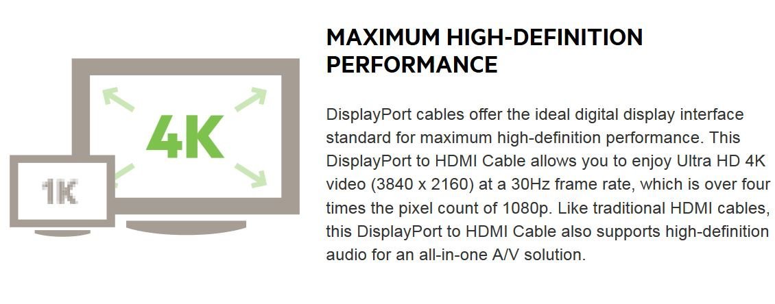 Belkin F2CD001b03-E Cavo DisplayPort ad HDMI MM 4k 0,9m