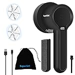 SUPER LINT Electric Fabric Shaver Electrostatic Brush, LED Display, 3-Speeds, Rechargeable Sweater Shavers to Remove Pilling for Clothing, Couch, Furniture, Black