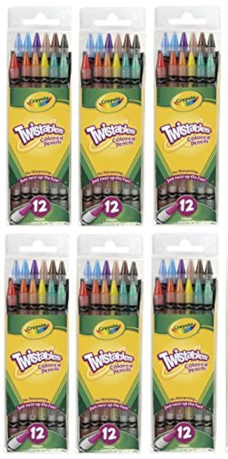 Crayola Twistables Colored Pencils, No Sharpening Needed, 12 Count (Pack of 6) Total 72 Pencils