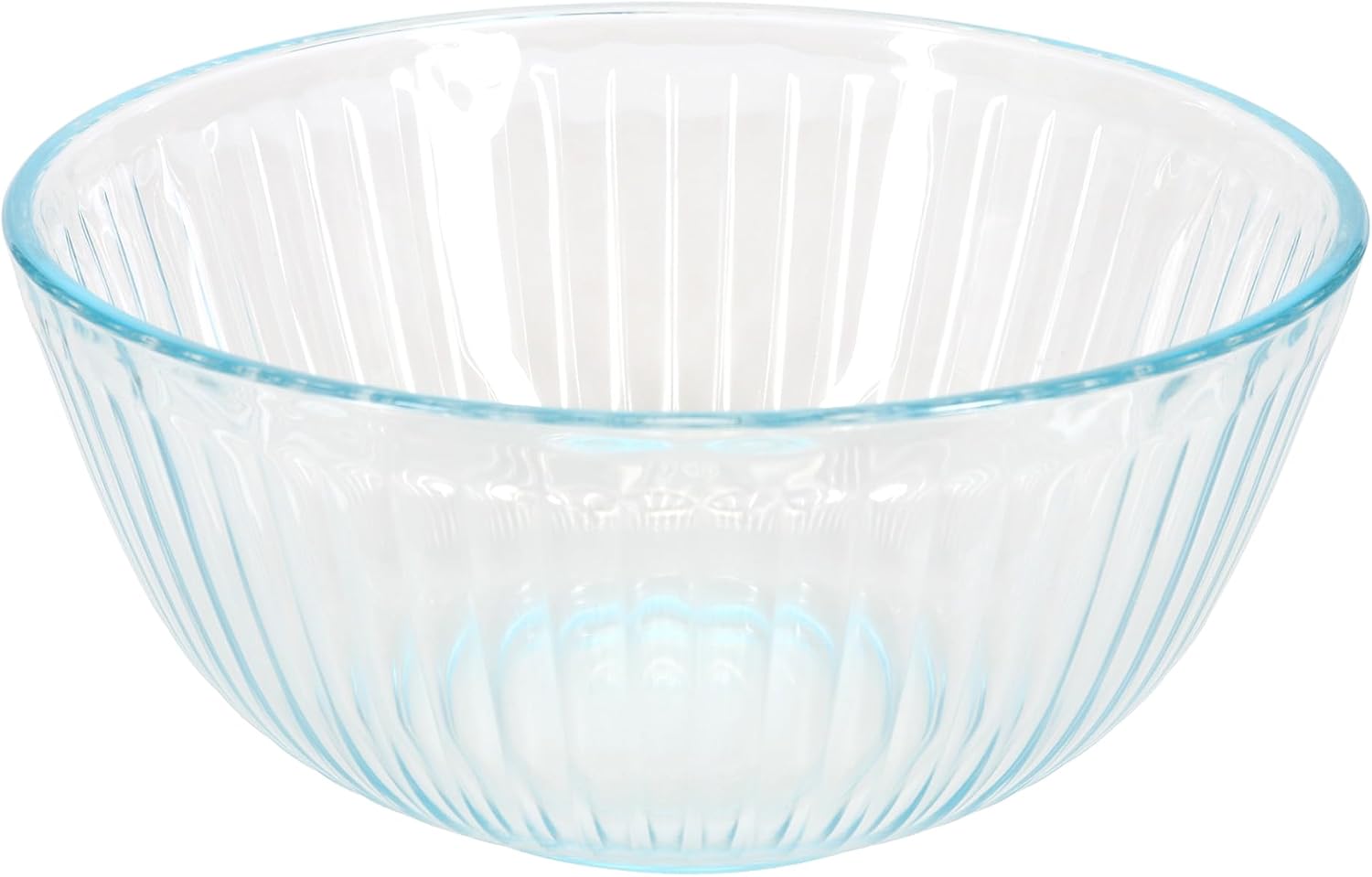 Pyrex 7403 (10-Cup/2.5L) Sculpted Glass Mixing Bowl - Made in USA | Tempered Construction | Resists Stains And Odors | Ideal For Preparation And Serving | Dishwasher & Freezer Compatible
