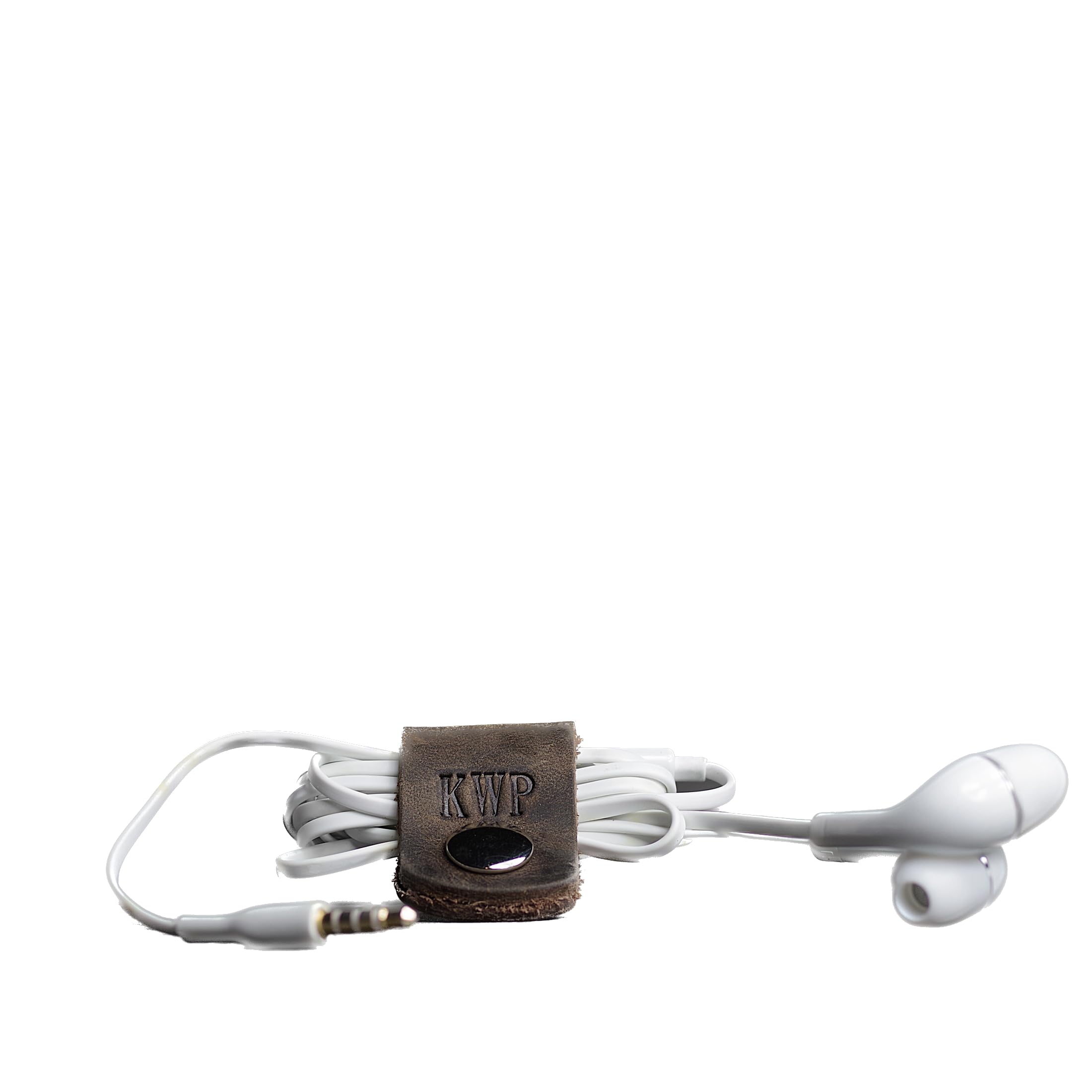 Ox & Pine Handmade Personalized Leather Cord Wraps for Headphones (Dark Brown, Rustic Brown, Saddle Tan, Rustic Gray, or Black) Fits Cords Up To .75” D (Rustic Brown)
