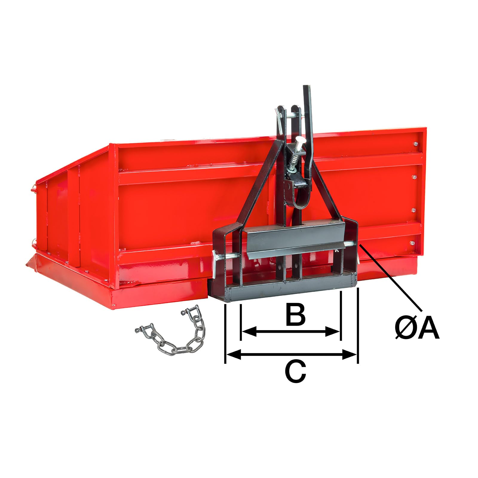 DEMA Traktor Heckcontainer Heckmulde Transportcontainer Mulde Container 100 cm Kat I rot