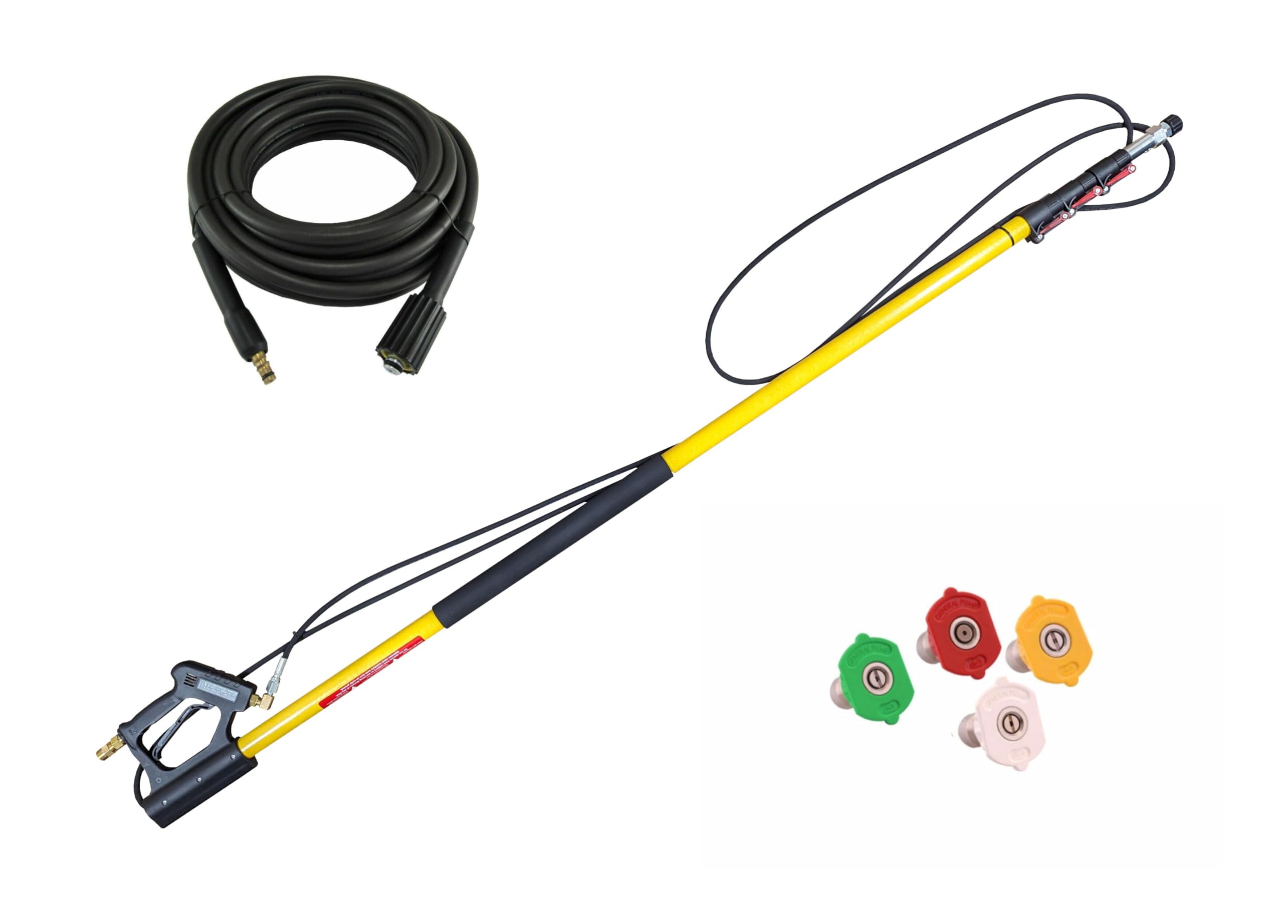 Pressurewasherpartsuk Be Pressure Telescopic Lance Wand 24FT Compatible with to Fit Nilfisk Plus U Bend Gutter Tool & 10M Hose