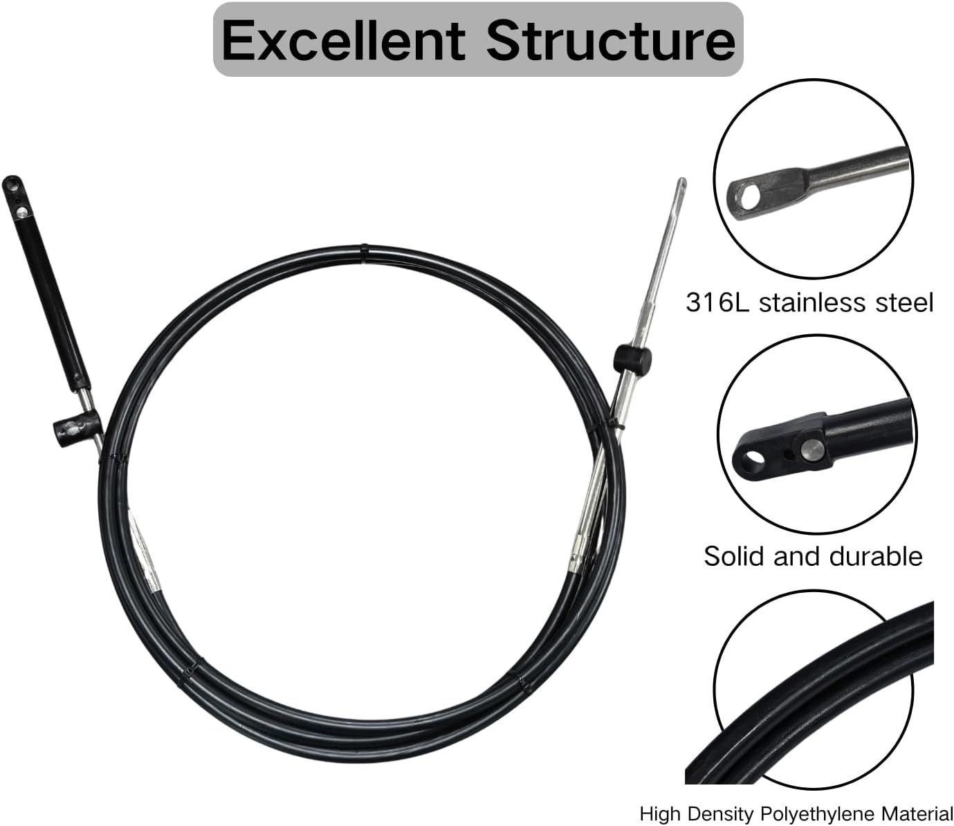 Outboard Engine for Mercury Remote Control 33c GEN I Throttle Cables Shift Cable 13FT