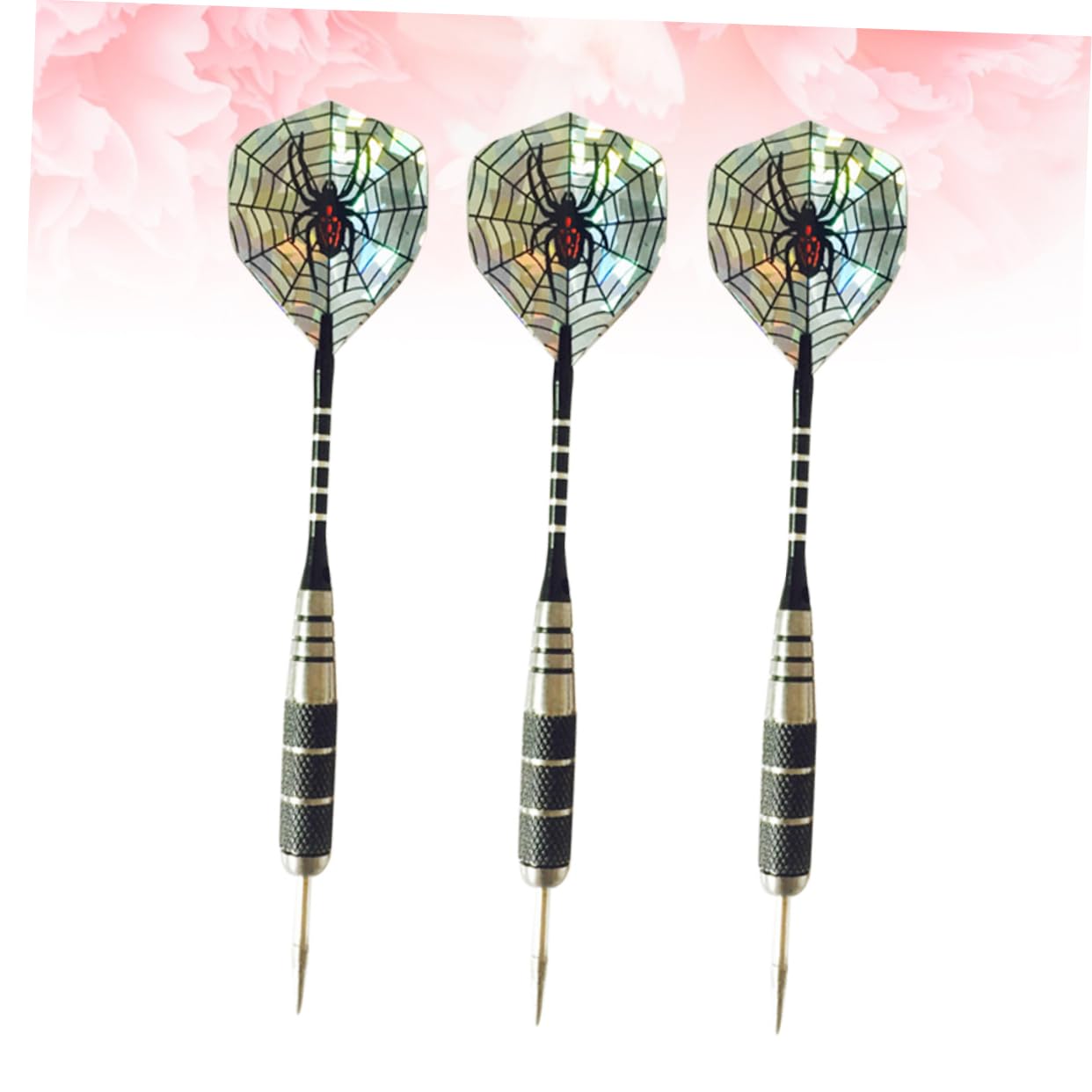 Totority 3Pcs Professional Tipped with Spider Pattern Flights Aluminum Rods for Sports Events Durable and Lightweight for Match