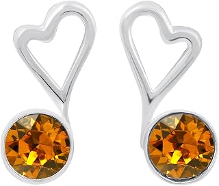 Pendientes de tuerca, aretes de tuerca de cristal de color piedra natal, aretes de cristal, aretes de tuerca para mujer