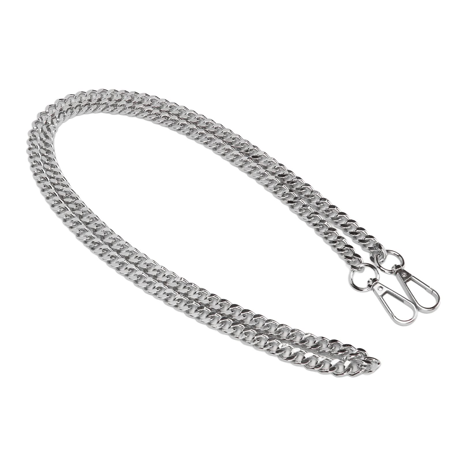 Blanketswarm 5 Cadenas de Bolso de 1,2 M, Correa de Cadena Plana de Repuesto de Metal para Bolso con Hebillas, Bolso de Mano, Bolso Bandolera, Accesorios de Correa de Cadena DIY(Plata)